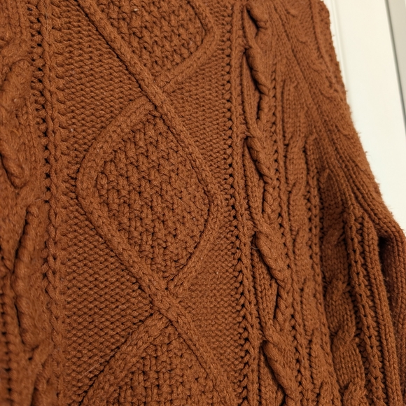 Cable Knit Brown Sweater - Picture 2 of 3